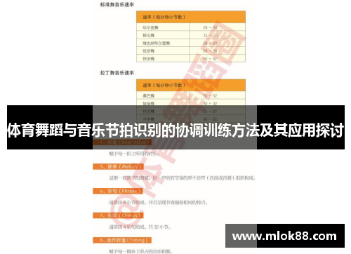 体育舞蹈与音乐节拍识别的协调训练方法及其应用探讨